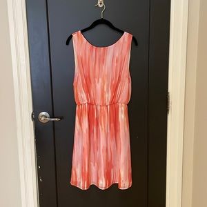 Alice + Olivia silk dress szM, coral multi coloured printed dress
